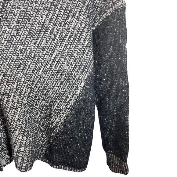 Gap 100% Lamb Wool Grey Chevron Long Sleeve Open Front Cardigan Size Small - Picture 4 of 7